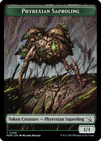 Warrior // Phyrexian Saproling Double-Sided Token [March of the Machine Tokens]