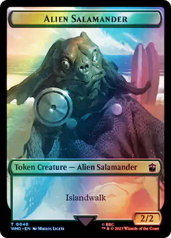Fish // Alien Salamander Double-Sided Token (Surge Foil) [Doctor Who Tokens]
