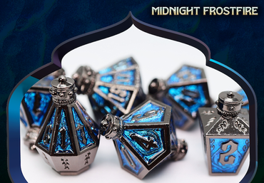 Full Lantern set of Dice  - Midnight Frostfire