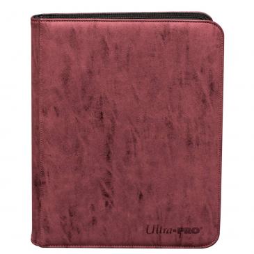 Suede Collection Zippered 9-Pocket Premium PRO-Binder - Ruby