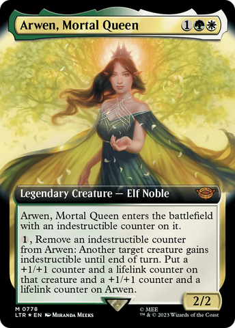 Arwen, Mortal Queen (Extended Art) (Surge Foil) [The Lord of the Rings: Tales of Middle-Earth]