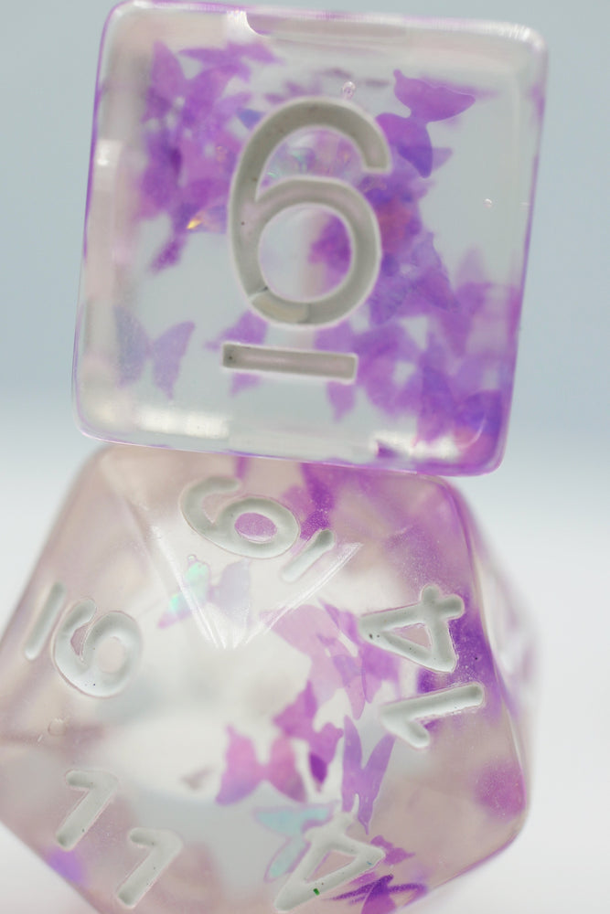 Butterfly Kiss - Purple RPG Dice Set