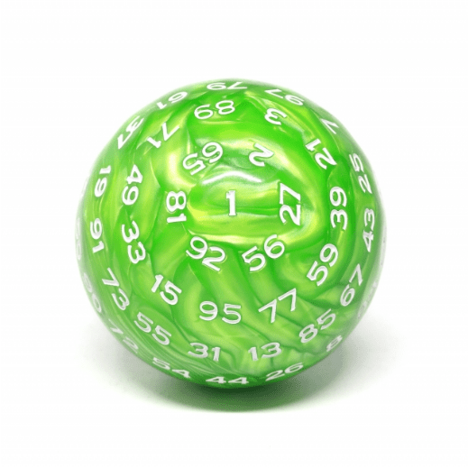 100 SIDED DIE - GREEN PEARL D100