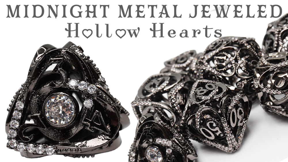 Hollow Hearts RPG Set Jeweled  - Midnight Metal
