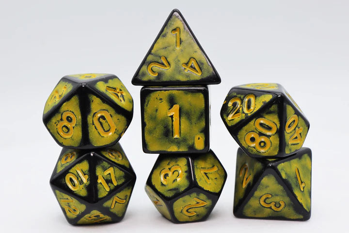 Foam brain games: Timeworn Yellow RPG Dice Set