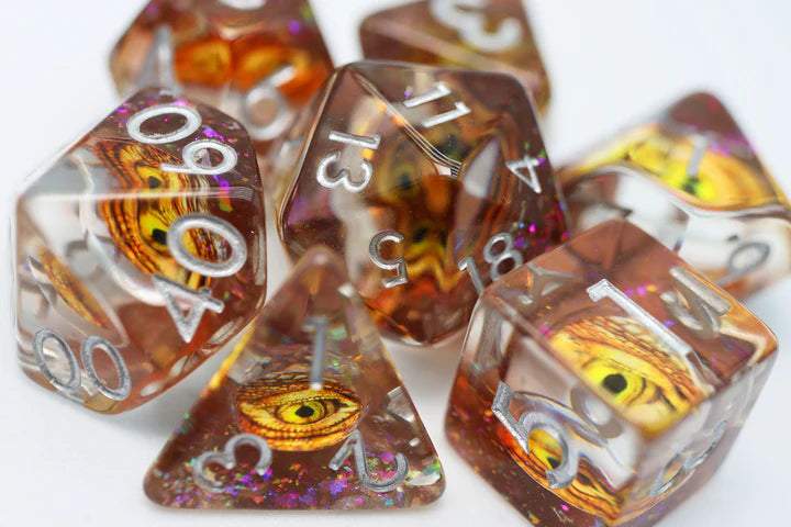 Foam brain games: Golden Dragon Eye RPG Dice Set