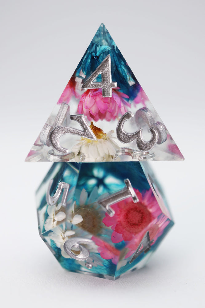 Sharp Edge Resin RPG Dice Set - Wildflower Bouquet