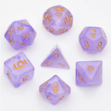 Foam brain games: Purple Silk Translucent Dice RPG Dice Set