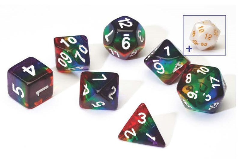 SD: Translucent Resin Rainbo 7 Dice RPG Set