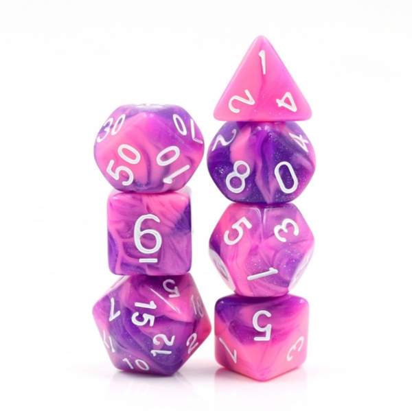 Purple Whirlwind RPG Dice Set