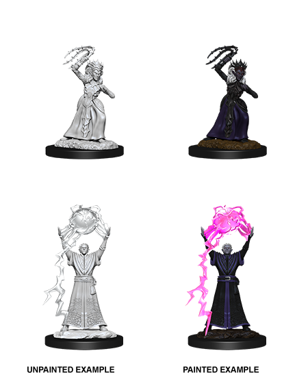 Unpainted Minis: W12: D&D: Drow Mage & Drow Priestess