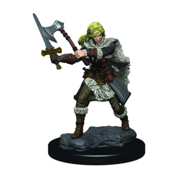Painted Premium Miniature: DD: Barbarian Human Female