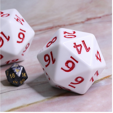 55MM TITAN D20 - WHITE WITH RED