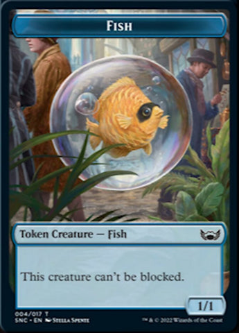 Clue // Fish Double-sided Token [Streets of New Capenna Commander Tokens]