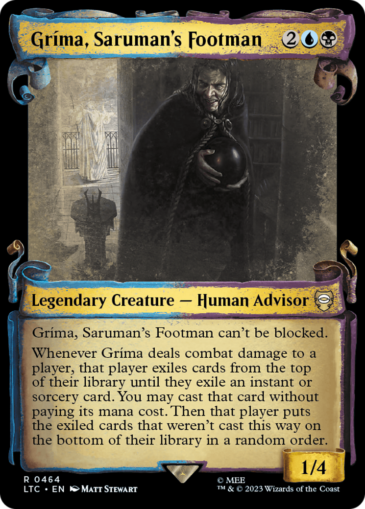 cloak top card of library mtg Grima, Saruman's Footman [The Lord of the Rings: Tales of Middle-Earth