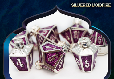 Full Lantern set of Dice  - Silvered Voidfire