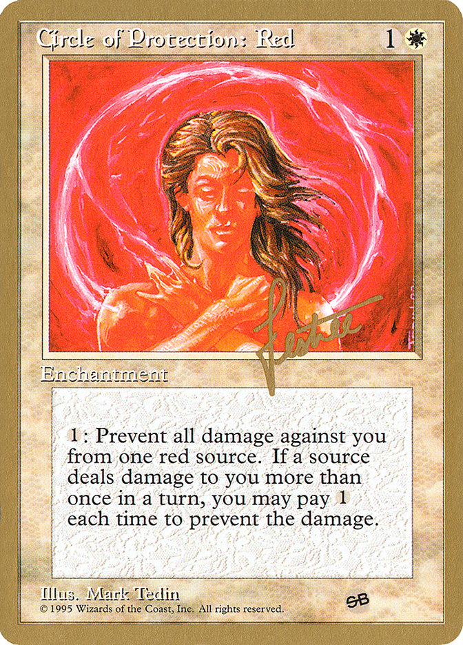 Circle of Protection: Red (Bertrand Lestree) (SB) (4ED) [Pro Tour Collector Set]