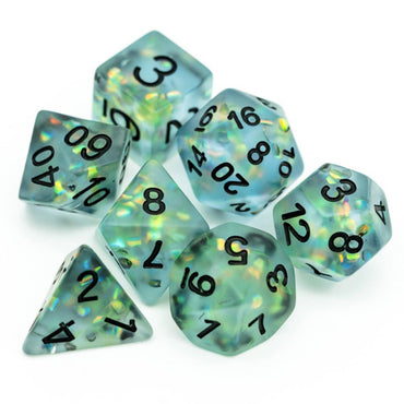 Blue Frosted Mermaid RPG Dice Set