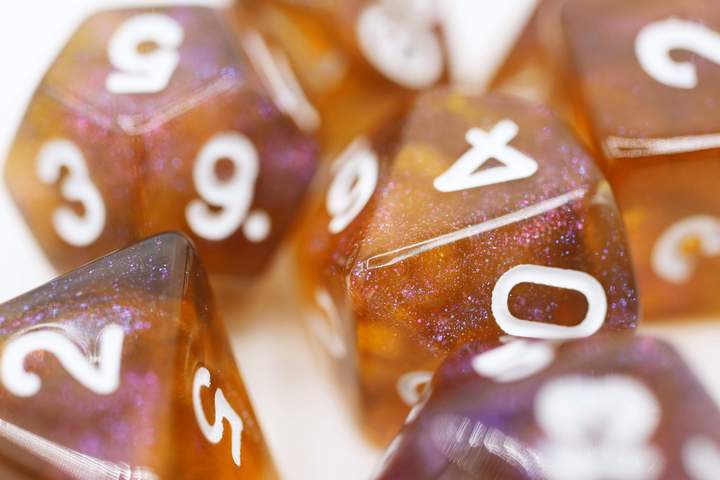 Ether Glitter RPG Dice Set