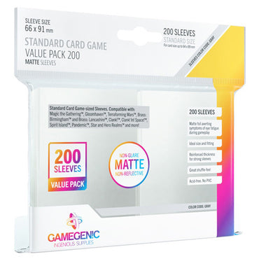Gamegenic Matte Sleeves: Standard Card Game Value Pack (200