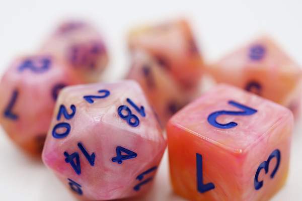 Orange Marble RPG Dice Set