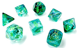 Chessex (30054): Polyhedral 7-Die Set: BOREALIS KELP/LIGHT GREEN LUMINARY
