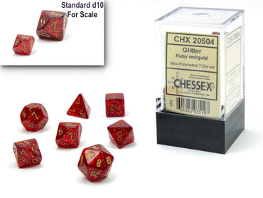 Chessex: 7-Die Mini set Glitter Ruby