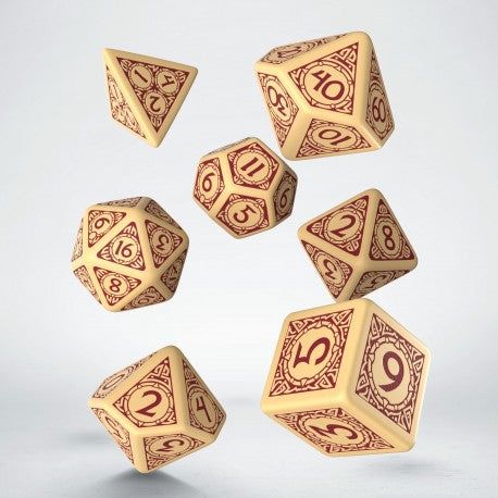 Viking Beige & burgundy Dice Set