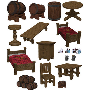 DUNGEONS AND DRAGONS: ICONS OF THE REALMS MINIATURES: YAWNING PORTAL INN: BEDS AND BOTTLES PACK